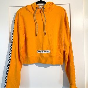 Yellow Vans Cropped Checker Skater Hoodie
